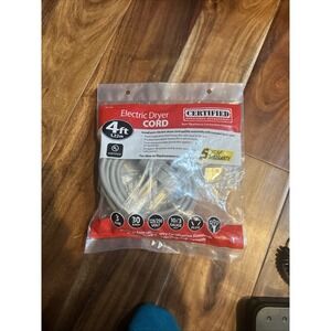 Sela Certified 30 AMP 3-Wire Electric Dryer Power Cord 4Ft MPN 90-1020